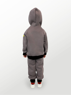 Худи для детей, модель №5, утепленный, рост 110 см, серый