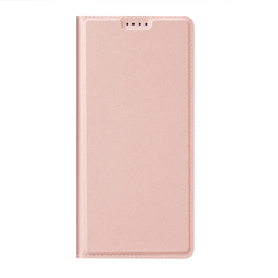 Чехол книжка из PU кожи розового цвета от Dux Ducis для Samsung Galaxy S24 FE, серия Skin Pro Series Case