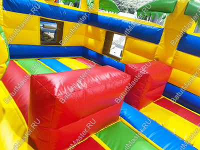 Надувной батут "Мульти-сафари крокодил" 11*10*7 м, с окнами по бокам