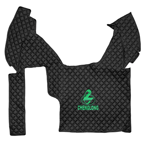 Ковры CHENGLONG (экокожа, черный, черный кант, зеленая вышивка)