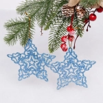 Подвески в блестках «Звездочки кружевные» 10 см (набор 2шт), голубой