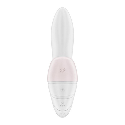 Белый вибратор 16,9см с вакуумным стимулятором Satisfyer Supernova