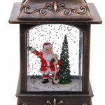 Сувенир с подсветкой Christmas «Фонарь - Снежный Дед Мороз» 7,3х7,3х13 см (работает от 3х батареек ААА)