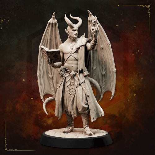 Тифлинг Некромант Волшебник Маг Колдун миниатюра для dnd, днд, pathfinder, фентези, Настольная игра, НРИ, Варгейм, РПГ