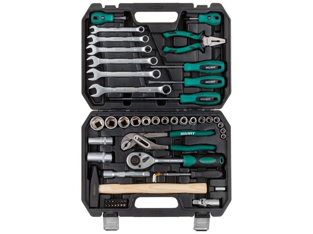 Набор слесарного инстр-та в чемодане 56 предметов ВОЛАТ (1/4", 1/2", 6 граней )