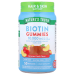 Nature's Truth, жевательные таблетки с биотином, со вкусом персика, 50 жевательных таблеток (5000 мкг в 1 жевательной таблетке)