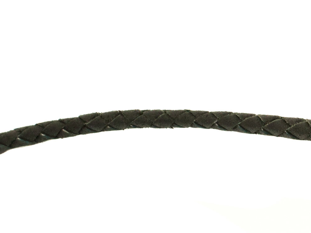 Шнур кожаный плетёный 5 мм 60-70 см для кулонов с карабинным замком (отдельно) RH00986KZ