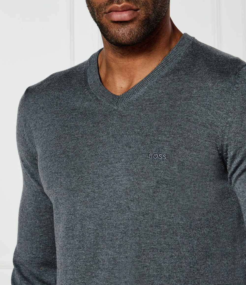 Шерстяной свитер Baram-L BOSS BLACK - графитовый(50476363)