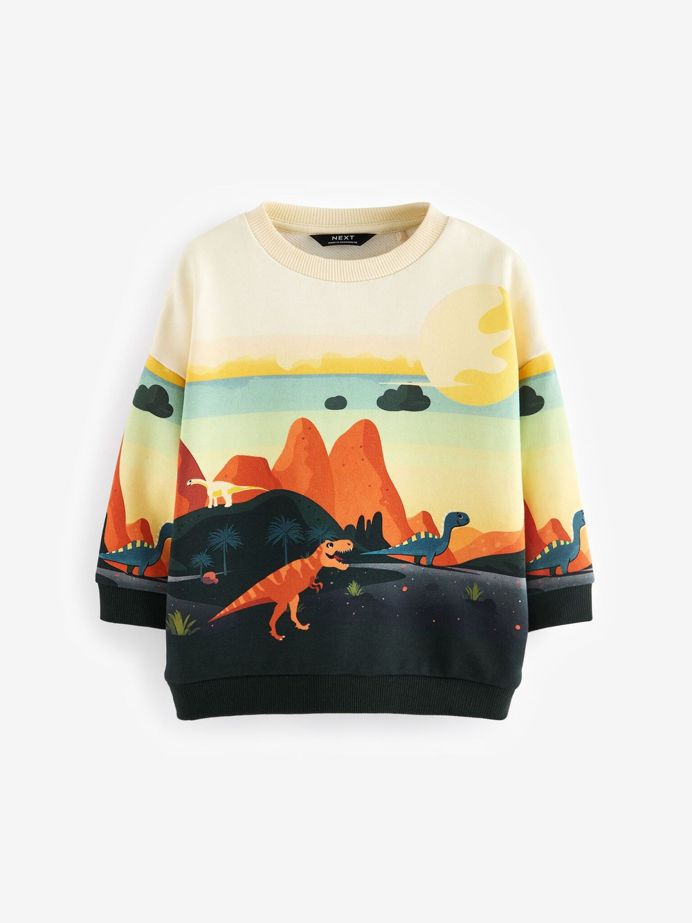 Толстовка для мальчика Next 608-530, Молочный, Черный