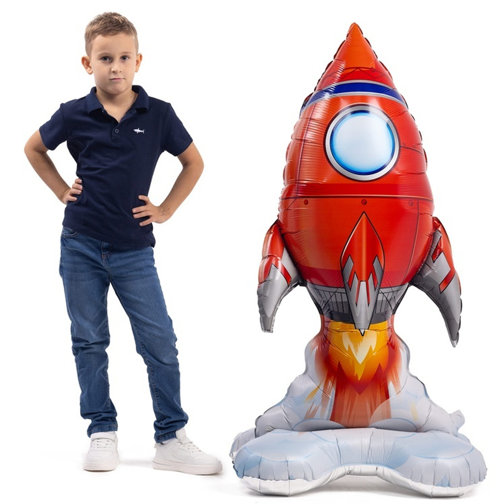 Фольгированный шар-фигура на подставке «Ракета» AIR, 127 см