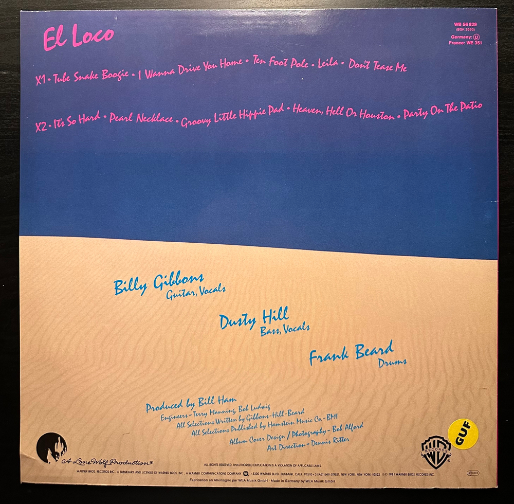 ZZ Top - El Loco (Германия 1981г.)