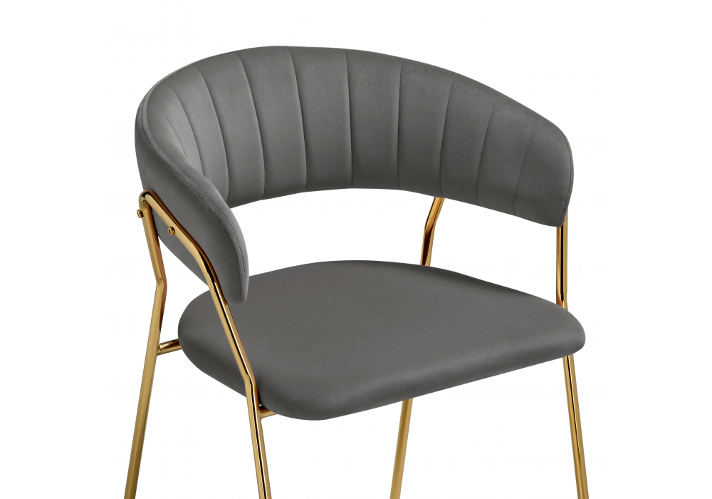 Стул на металлокаркасе Woodville Kamelia 1 dark gray, gold