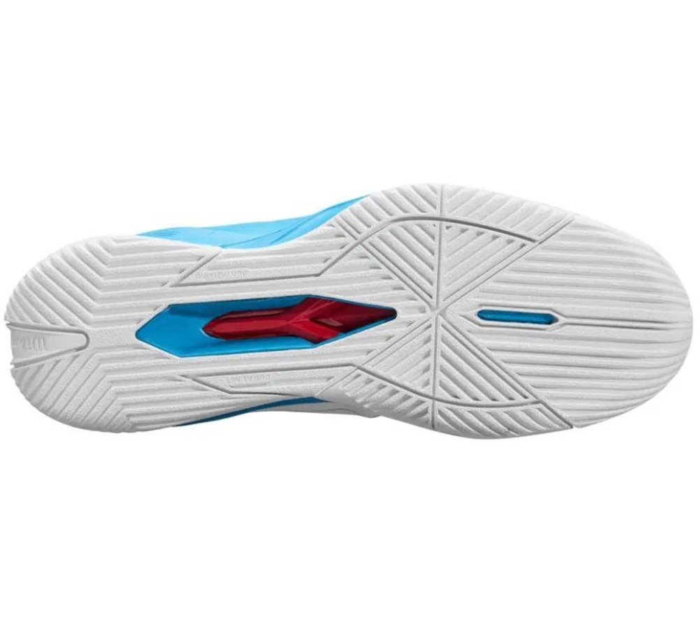 Мужские кроссовки теннисные Wilson Rush Pro 4.5 - white/white/atomic blue