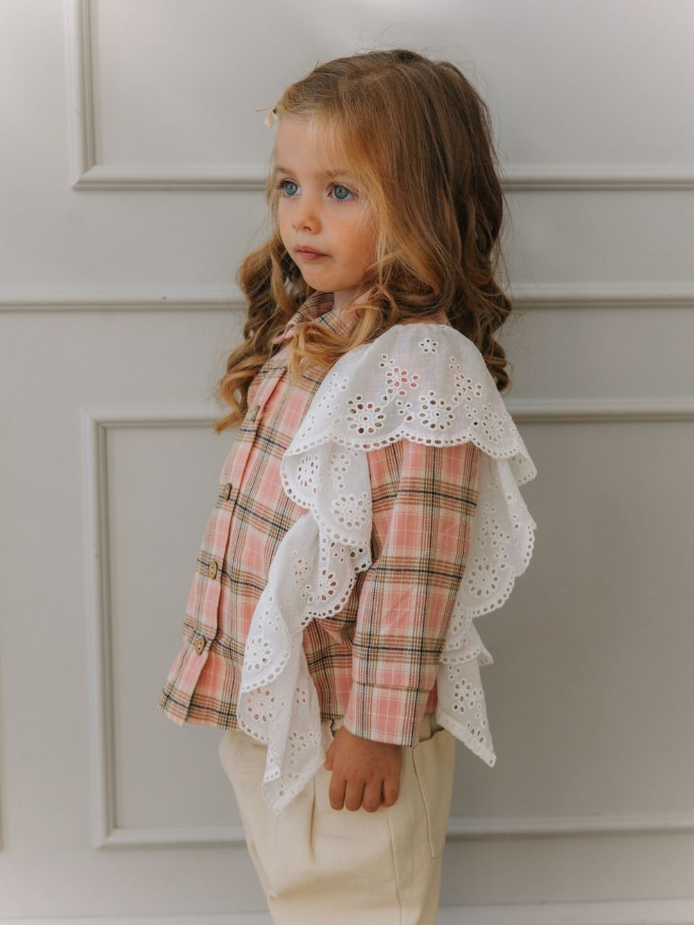 Рубашка с воланом, Розовый