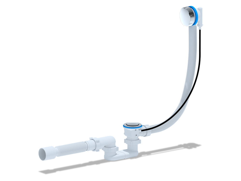 Перелив п/а с сифоном плоский580мм (пластик)