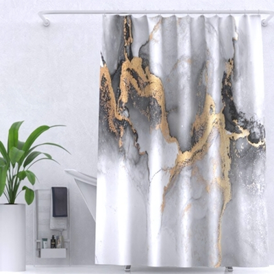 Штора для ванной комнаты ZALEL 180*200 полиэстер с утяжелителем Marble YT-Marble147