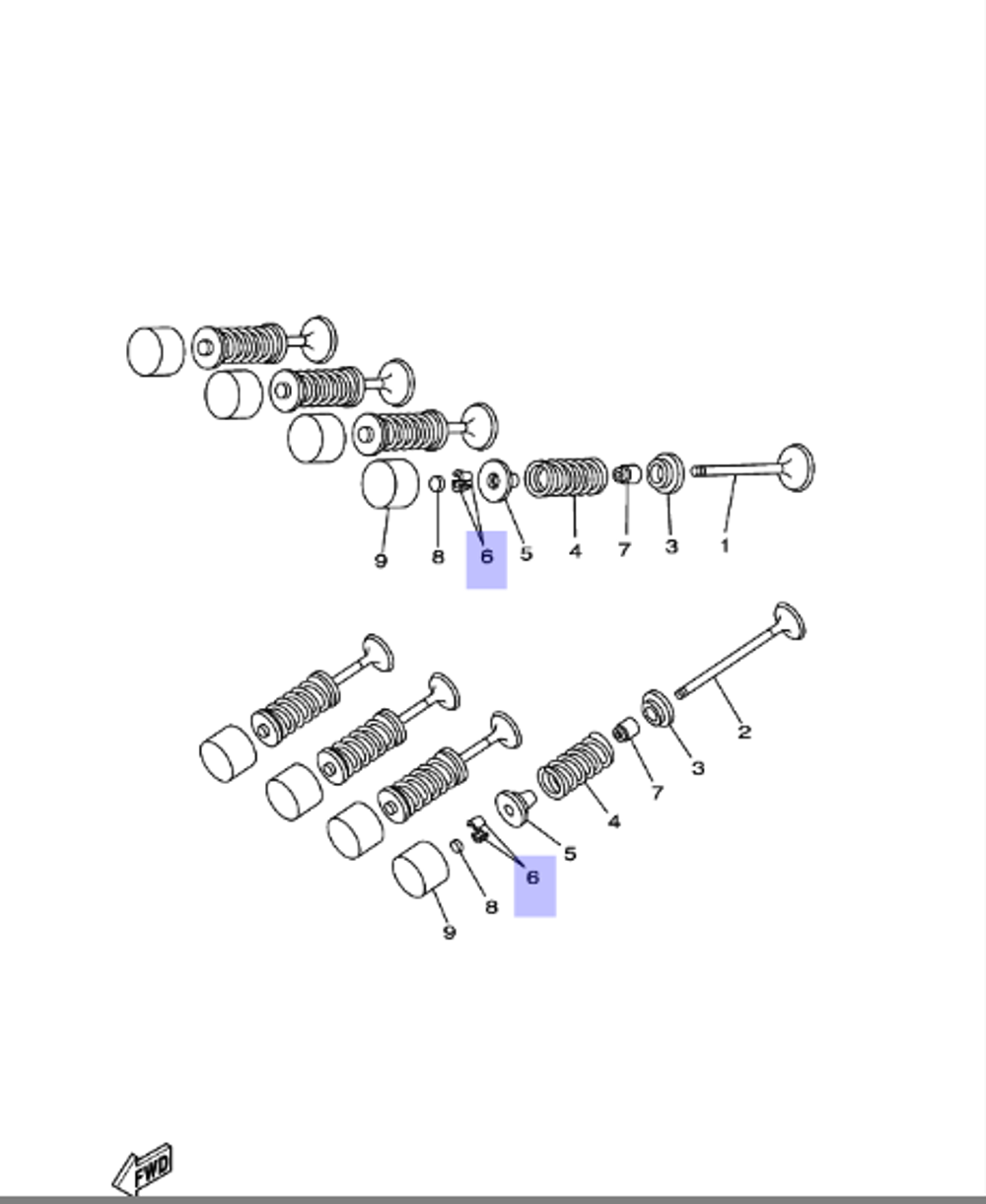 Фиксатор клапана (сухарь) Yamaha 1HX121180000
