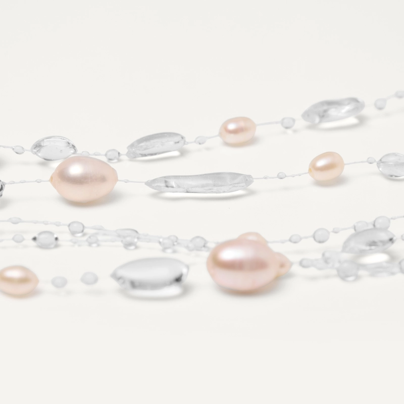 Колье Многослойное Капли и Жемчуг