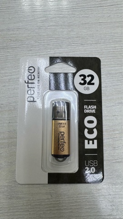 Флешка USB2.0 32GB Perfeo E01 gold