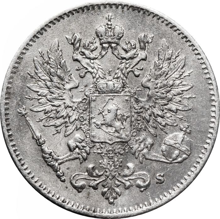 25 пенни (pennia) 1915 S (монета для Финляндии) XF