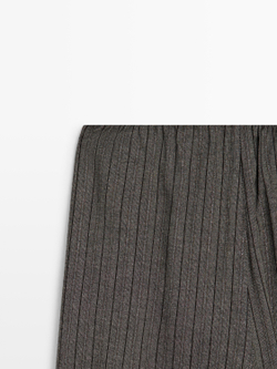 Massimo Dutti Полосатые струящиеся брюки-баллоны, средне-серый