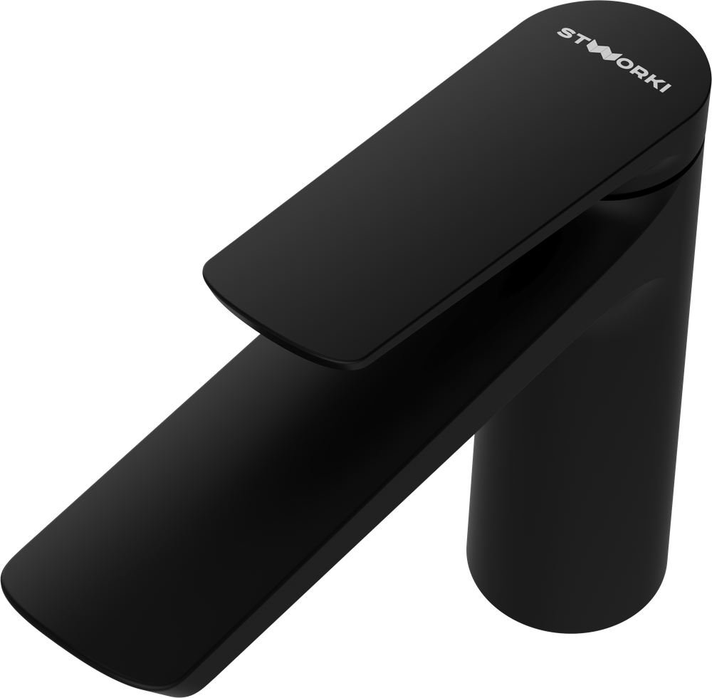 Смеситель для раковины STWORKI Вирклунд S05010BK матовый черный