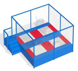 Батутный комплекс с ограждением - БК80 - 4 батута