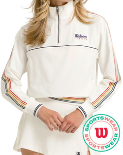 Женская теннисная куртка Wilson Davenport Popover Half Zip - sandrift