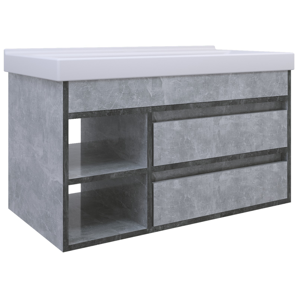 AVK3. Тумба навесная, 2 Ящика + Ниша, 1000, коллекция (София, НМ-ВО16  , Ателье Светлое)