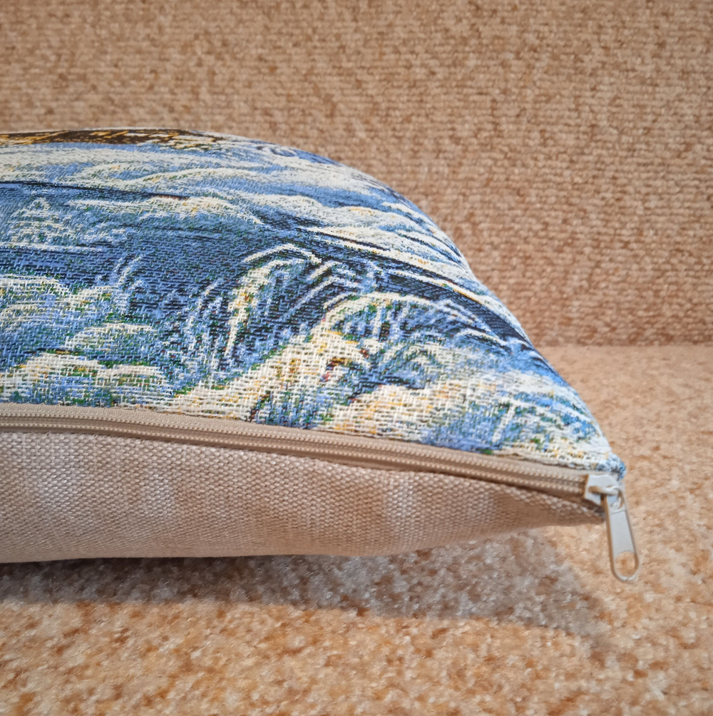 Декоративный гобеленовый чехол для интерьерной подушки Зимний вечер 38*38