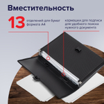 Папка-портфель пластиковая BRAUBERG "ДИПЛОМАТ" А4 (330х245х35 мм) 13 отделений фактура бисер черная (2 штуки в упаковке)
