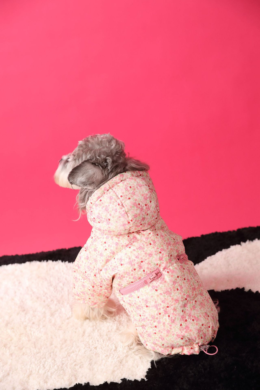 Куртка-пуховик для собак Цветы