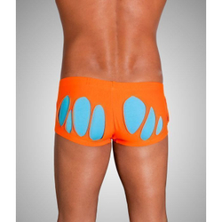 Мужские трусы хипсы оранжевые с бирюзовыми вставками Wild Milk Wonderland Hip Boxer Orange