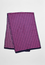 Шелковый палантин SOROKONOZHKA BLACK/RASPBERRY PINK 68×200