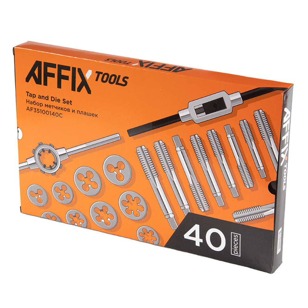 AFFIX (AF35100140C) Набор метчиков и плашек SK-5 M3-M12, кейс, 40 предметов