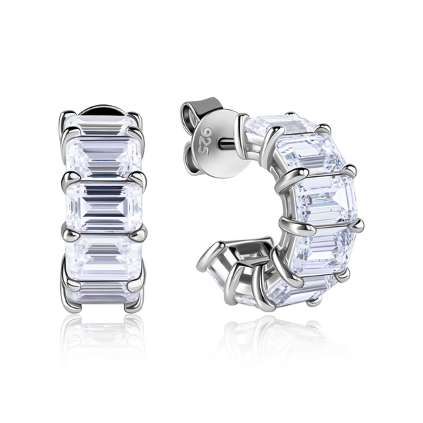 Серьги с багетной огранкой