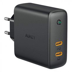 Сетевое зарядное устройство Aukey PA-D5 Focus Duo, PD, 63 Вт черный
