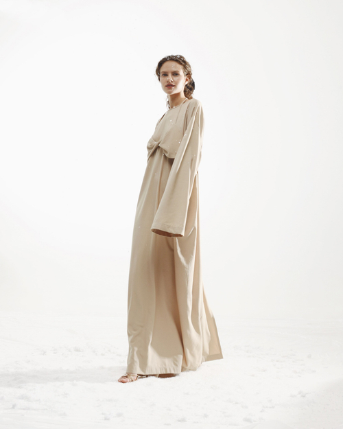 Платье со съемным лифом-бра бежевый