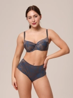 Трусы Zebra слипы с высокой линией талии (принт/графит)