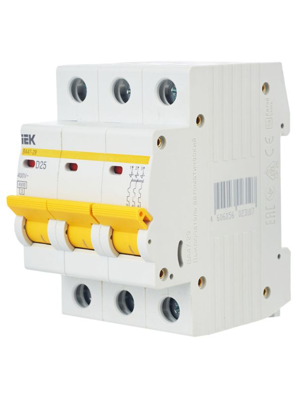 Выключатель автоматический модульный 3п D 25А 4.5кА ВА47-29 KARAT IEK MVA20-3-025-D
