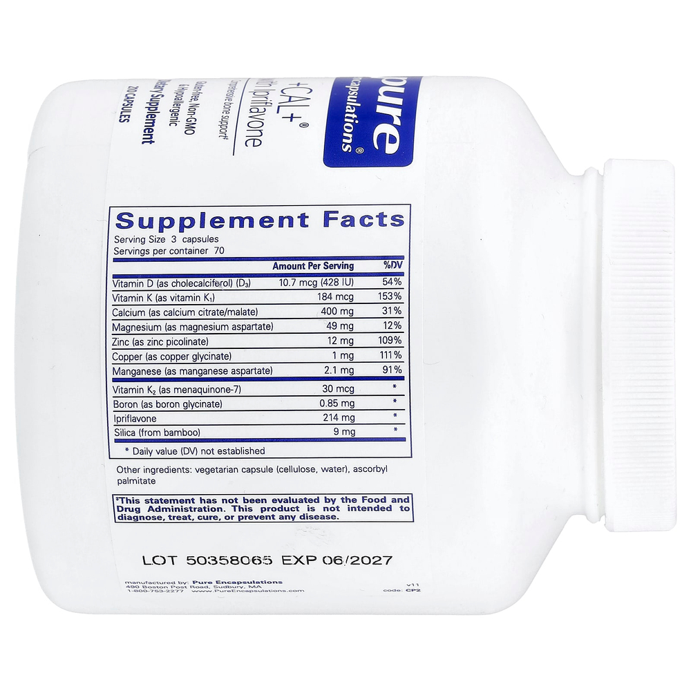 Pure Encapsulations, +Cal+® с иприфлавоном, 210 капсул