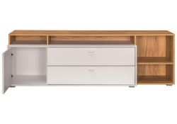 ТВ-тумба Бэль 10.92 белый премиум / дуб золотой craft