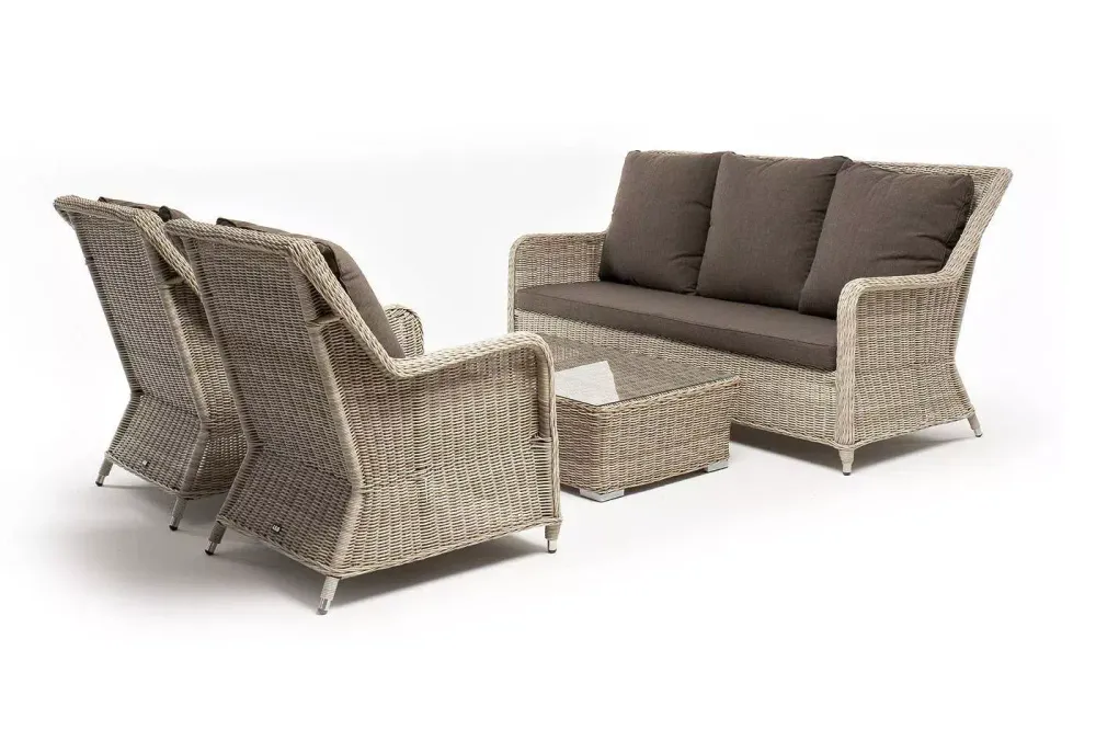 "Гляссе" лаунж-зона из искусственного ротанга, цвет бежевый