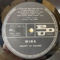 Винтажная виниловая пластинка LP Mina Amanti Di Valore (Италия 1973)