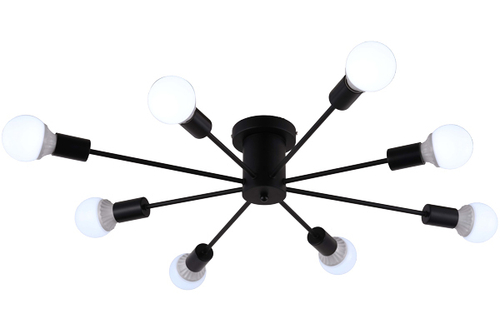 Потолочный светильник в стиле лофт TR80411/8 BK черный E27/8 max 60W D950*150