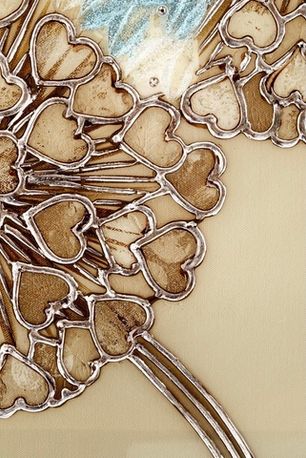 Картина «Шоколадно-алюминевые сердца» (плекси арт) 70x100см.