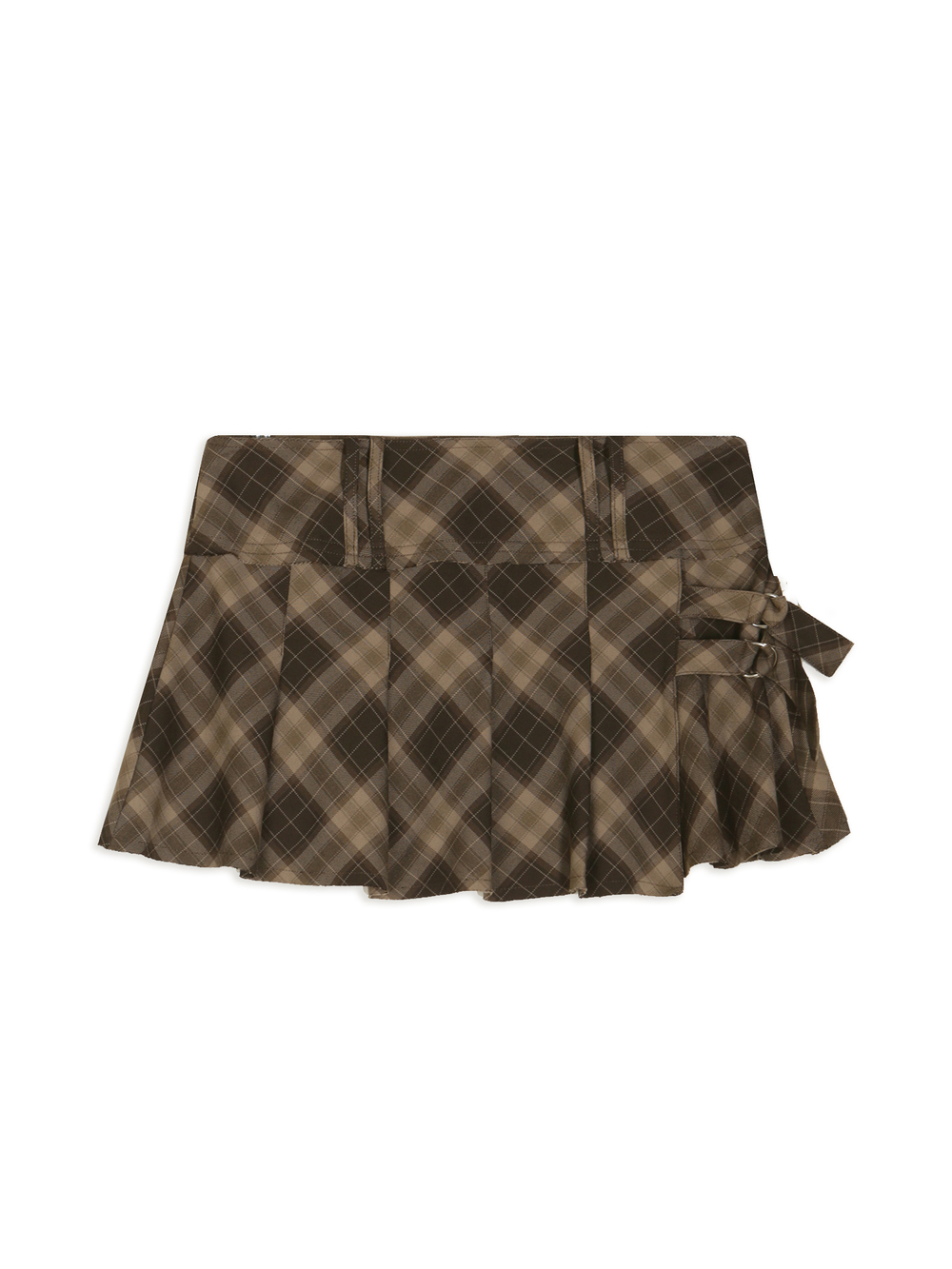 Юбка Brown Plaid Pleated Mini Skirt