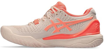 Женские Кроссовки теннисные Asics Gel-Resolution 9 - pearl pink/sun coral