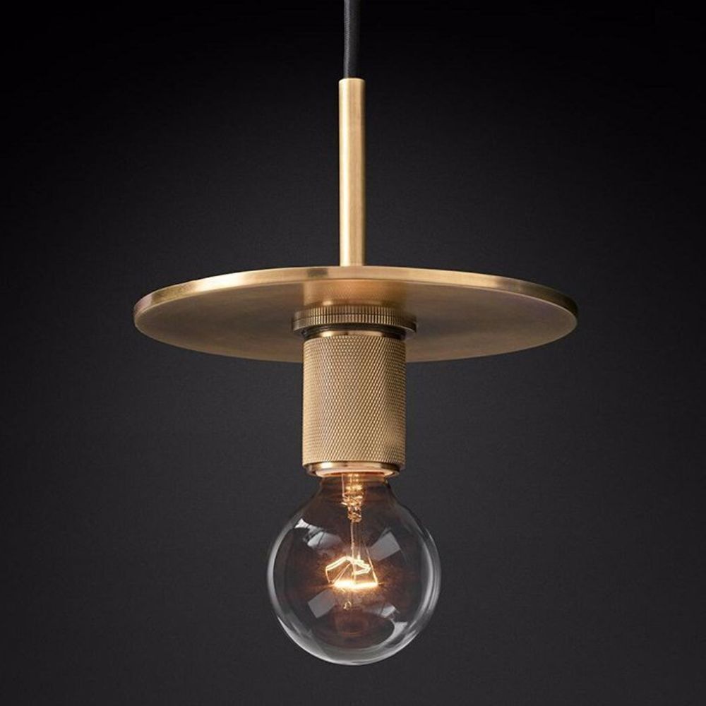 Подвесной светильник RH Utilitaire Disk Shade Pendant Brass