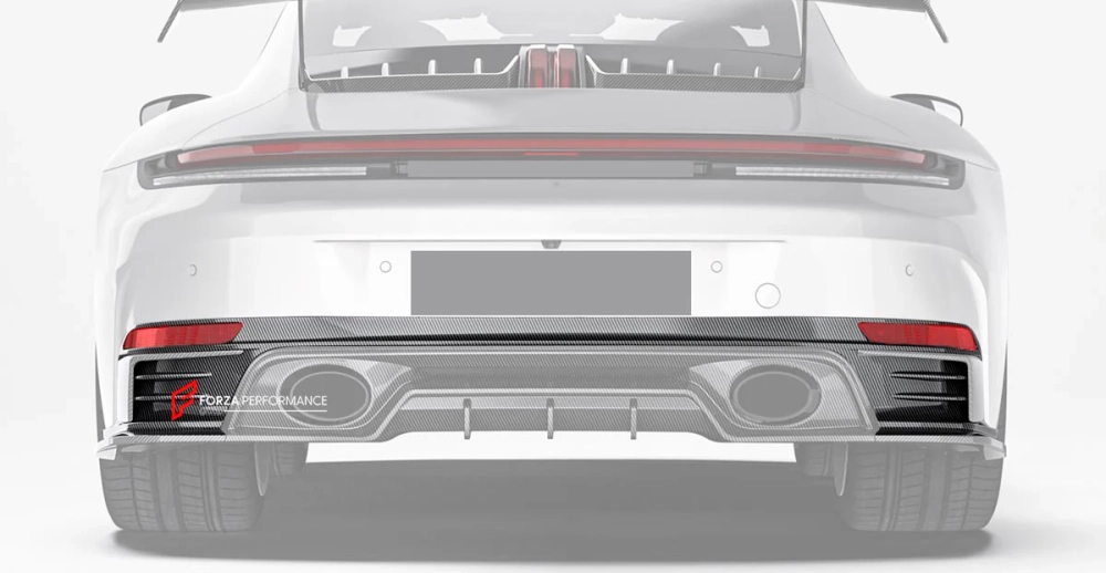 Карбоновая замена верхней части заднего диффузора для PORSCHE 911 992.2 CARRERA 2025+